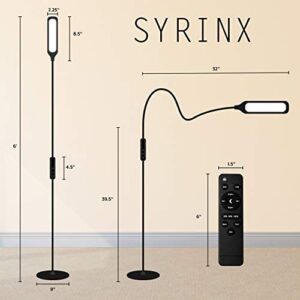 Syrinx Floor Lamp, Floor LED Lamp / LED Light Lamp / Remote Control & Touch / Adjustable Flexible Gooseneck (White)