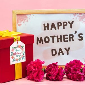 Mother's Day Gift Tags Happy Mother's Day Gift Wrapping Labels 60Pcs with 33ft Strings