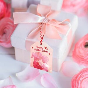 Mother's Day Gift Tags Happy Mother's Day Gift Wrapping Labels 60Pcs with 33ft Strings