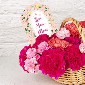 Mother's Day Gift Tags Happy Mother's Day Gift Wrapping Labels 60Pcs with 33ft Strings