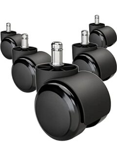 office chair wheels brozigo chair wheels replacement 5-pack, office chair casters heavy duty replacement for hardwood floors and carpet, 2 inch fits 99%, black