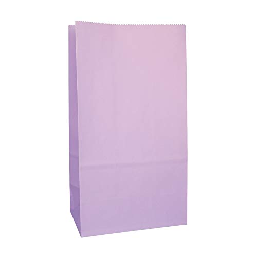 Party Favor Bag - 50 Pack Light Purple Lavender Lilac Color Paper Kraft Lunch Gift Treat Bags Ideal for Baby Shower, Birthday Party, Craft Projects, Gift Bags