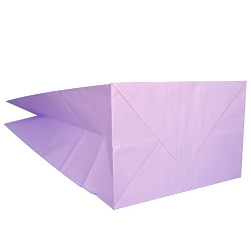 Party Favor Bag - 50 Pack Light Purple Lavender Lilac Color Paper Kraft Lunch Gift Treat Bags Ideal for Baby Shower, Birthday Party, Craft Projects, Gift Bags