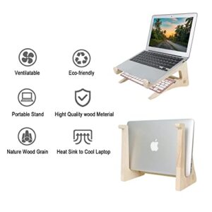 UI U & I Laptop Stand, Wooden Laptop Stand, Detachable Wooden Notebook Holder Mount Stand for Desk, 11-14inch Compatible with Apple MacBook Air Mac Pro, HP, DELL, Acer, Toshiba, Surface, Lenovo etc