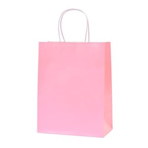 nexmint 24-pack medium pink paper gift bags with handle: pink gift bags, pink paper bag, shopping bag, party favor bags, treat bags, goodie bag, business tchotchkes, shopping bag, retail bag, kraft paper bag