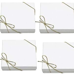 4pack Bracelet Jewelry Gift Boxes with Filler and Bow Strings