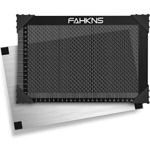 fahkns honeycomb working table, 300 x 200 x 22mm honeycomb laser bed for most laser engravers, for fast heat dissipation and table-protecting with aluminum plate