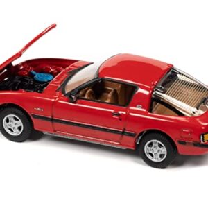 1982 Mazda RX-7 Sunrise Red w/Black Stripes Classic Gold Collection Ltd Ed to 12480 pcs 1/64 Diecast Model Car by Johnny Lightning JLCG029-JLSP244 B