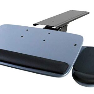 Mount-It! Under Desk Keyboard Tray, Adjustable Keyboard and Mouse Drawer Platform with Ergonomic Wrist Rest Pad, 17.25" Track (MI-7137)