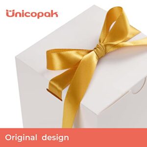 UnicoPak 4x4x4 Inches White Gift Boxes 50 PCs, Favor Boxes, Small Gift Boxes with Lids for Gift Ornaments, Candles, Mugs, Glasses, Crafting, for Birthday, Wedding, Christmas