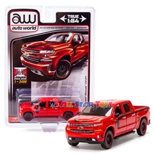2019 chevrolet silverado ltz z71 red limited edition to 2496 pieces worldwide 1/64 diecast model car by auto world cp7918