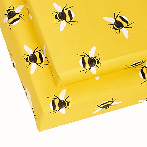 CENTRAL 23 - Bee Wrapping Paper - 6 Wrapping Paper Sheets for Birthday - Women - Friends - Birthday Baby Shower Easter Decorations - Recyclable and Made In UK