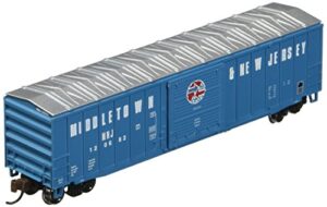 bachmann trains – acf 50′-6″ outside braced sliding door box car – middletown & new jersey – n scale