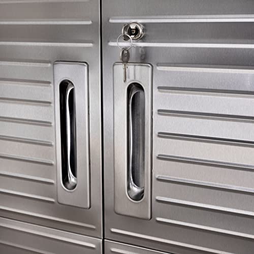 Seville Classics UltraHD Solid Steel Rolling Lockable Metal Storage Cabinet Locker Organizer w/Adjustable Shelves for Garage, Warehouse, Office, Classroom, 36" W x 18" D x 72" H, Granite Gray