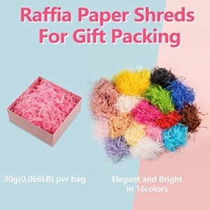 1.06LB (480g) Paper Shreds Filler Multicolored Raffia Paper Shreds Strands Grass Stuffer Shredded Crinkle Confetti for DIY Gift Wrapping & Basket Filling