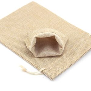 50PCS Burlap Gift Bags with Drawstring,Linen Burlap Bags Candy Bags Goodies Bag for Christmas Wedding Party and DIY Craft Packing (3.5 x 4.7 Inch | 9 x 12 CM, Natural Brown)