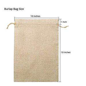 Tapleap Burlap Bags in Bulk with Drawstring, 10x14 inches Burlap Favor Sacks (Lot of 20) for Wrapping Gifts, Birthday, Wedding, Party or Household Use Like Planting