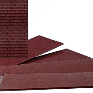 Walthers Cornerstone HO Scale Model Brick Sheet, 4 X 9-3/4" 10.1 X 24.7cm, Dark Red