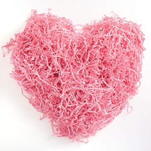 3 bags valentine’s crinkle cut papers shred filler pink raffia paper shreds pink tissue paper shred craft paper for basket filling present wrapping wedding bridal party supplies