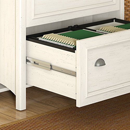 Bush Furniture Fairview 2 Drawer Lateral File Cabinet in Antique White and Tea Maple