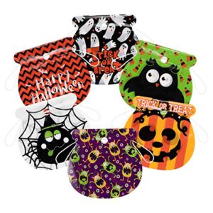 amosfun 72pcs halloween drawstring treat bags – trick or treat party goodie bags large size candy bags halloween party favors