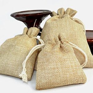 Amariver Natural Burlap Bags with Drawstring, Reusable Linen Pouches, Perfect for Jewelry Pouch, Wedding Birthday Parties Favor, Gift/Candy Bags, Set of 24