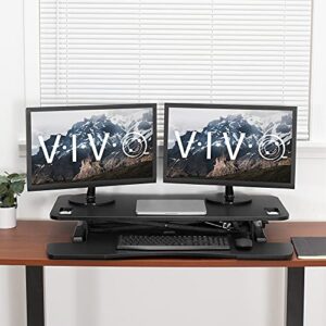 VIVO 38 inch Desk Converter, Height Adjustable Riser, Sit to Stand Dual Monitor and Laptop Workstation with Wide Keyboard Tray, Black, DESK-V037KB, 38"