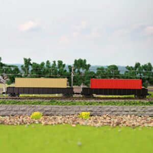 C15008 9pcs Model Train N Scale 1:160 Blank Shipping Container 40ft Cargo Box 40' Freight Car (40ft)