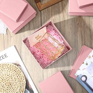 Yahenda 16 Pack Square Gift Boxes with Lids Gift Box 4 Assorted Sizes Nesting Gift Boxes with Lids for Presents Wedding Bridesmaid Birthday Party Favor Boxes (Pink)