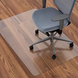 naturei office chair mat for hardwood floor, 48″ x 30″ clear desk chair mat, 0.07″ thick transparent office mats for rolling chairs, easy to clean (rectangle)