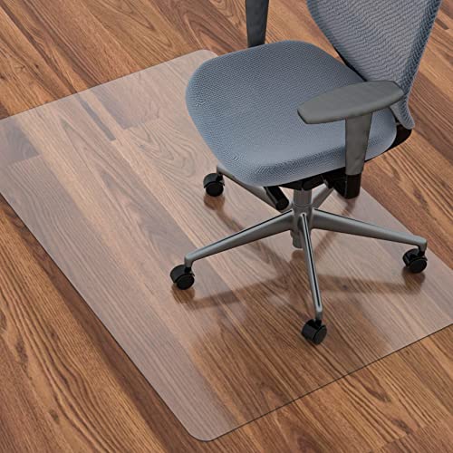 Naturei Office Chair Mat for Hardwood Floor, 48" x 30" Clear Desk Chair Mat, 0.07" Thick Transparent Office Mats for Rolling Chairs, Easy to Clean (Rectangle)