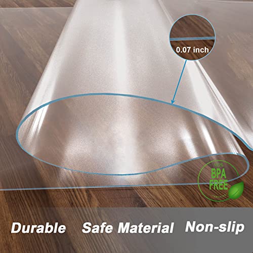 Naturei Office Chair Mat for Hardwood Floor, 48" x 30" Clear Desk Chair Mat, 0.07" Thick Transparent Office Mats for Rolling Chairs, Easy to Clean (Rectangle)