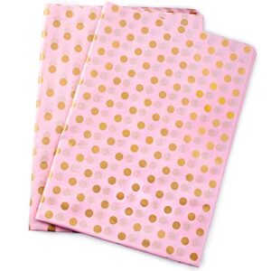 mr five pink gold polka dot tissue paper bulk,20″ x 28″,gift wrapping tissue paper,tissue paper for gift bags,wrapping paper for baby shower graduation,birthday,holiday party decoration,30 sheets