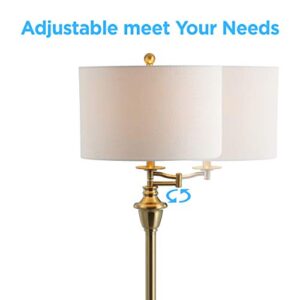 JONATHAN Y JYL3055A Cora 60" Metal/Glass LED Side Table and Floor Lamp Contemporary,Transitional for Bedrooms, Living Room, Office, Reading, Brass