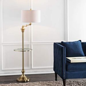 JONATHAN Y JYL3055A Cora 60" Metal/Glass LED Side Table and Floor Lamp Contemporary,Transitional for Bedrooms, Living Room, Office, Reading, Brass