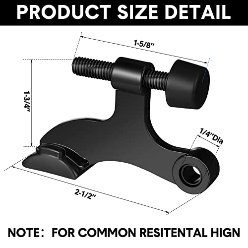 24 Pieces Hinge Pin Door Stopper Satin Brushed Door Stops Adjustable Heavy Duty Hinge Door Stopper with White Rubber Bumper Tips (Black)