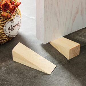 6 Pcs Wooden Firefighter Door Stopper Wedge Non Slip Firefighter Door Stopper Wedge for Most Surfaces Solid Door Wedge