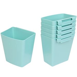 ayvanber 6 pack hanging cup holder for rolling cart accessories hooks little hanging buckets hanging storage bins craft supplies for rolling utility cart slim storage cart (teal)