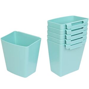 AYVANBER 6 Pack Hanging Cup Holder for Rolling cart Accessories Hooks Little Hanging Buckets Hanging Storage Bins Craft Supplies for Rolling Utility Cart Slim Storage Cart (Teal)