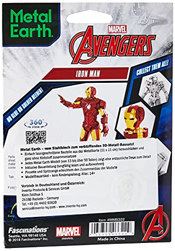 Fascinations Metal Earth Marvel Iron Man 3D Metal Model Kit