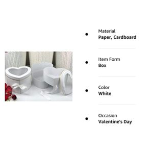 [USA-SALES] Premium Quality Heart Shaped Flower Box, Floral Gift Box, with Lids, Size 9x8x6.5, for Luxury Style Flower Arrangements, Ships From USA (White)