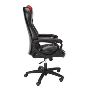 OFM Essentials Collection Racing Style SofThread Leather High Back Office Chair, in Red