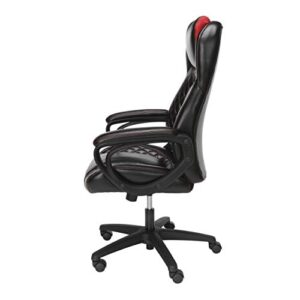 OFM Essentials Collection Racing Style SofThread Leather High Back Office Chair, in Red