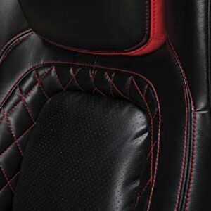 OFM Essentials Collection Racing Style SofThread Leather High Back Office Chair, in Red