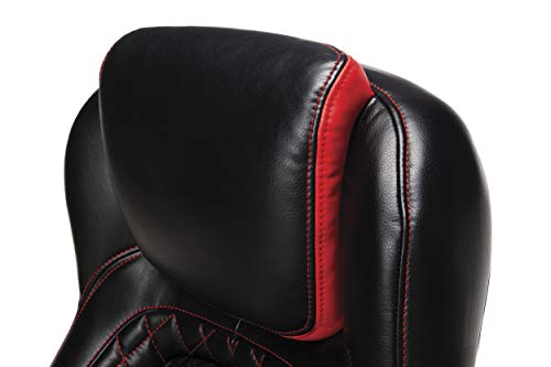 OFM Essentials Collection Racing Style SofThread Leather High Back Office Chair, in Red