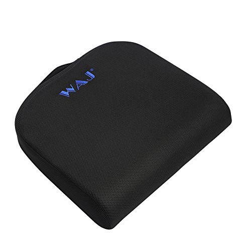 WAJ Large Seat Cushion - Coccyx Cushion for Sciatica - Memory Foam Office Chair Cushion with Carry Handle and Anti Slip Bottom, Black