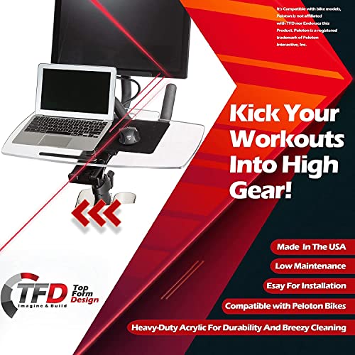 TFD The Sidewinder Tray | Compatible with Peloton Bikes (Original Models), Made in USA | Laptop Desk Tray - Premium Holder for Laptop, Tablet, Phone, Books & More - The Ultimate Peloton Accessories