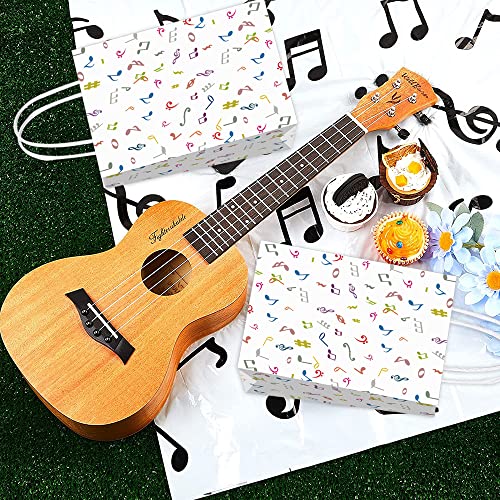 HABDJILTY 16 Pcs Colorful Music Notes Gift Bags,Musical Party Favor Bags for Music Theme Birthday Party Baby Shower Music Theme Party Supplies