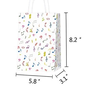 HABDJILTY 16 Pcs Colorful Music Notes Gift Bags,Musical Party Favor Bags for Music Theme Birthday Party Baby Shower Music Theme Party Supplies