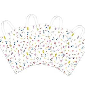 HABDJILTY 16 Pcs Colorful Music Notes Gift Bags,Musical Party Favor Bags for Music Theme Birthday Party Baby Shower Music Theme Party Supplies